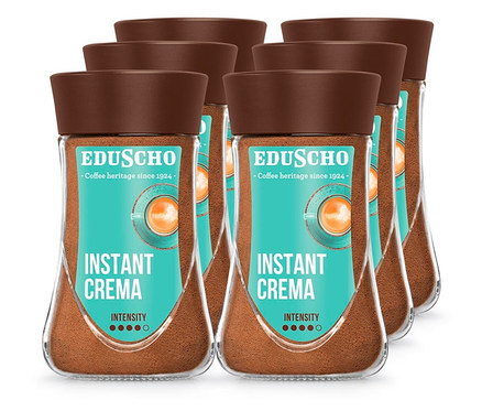 Šest sklenic instantní kávy EDU Instant Crema 180 g.