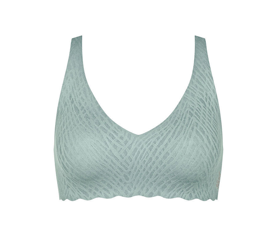 Detail měkké podprsenky sloggi ZERO Feel Bliss Soft Bra v barvě misty turquoise.