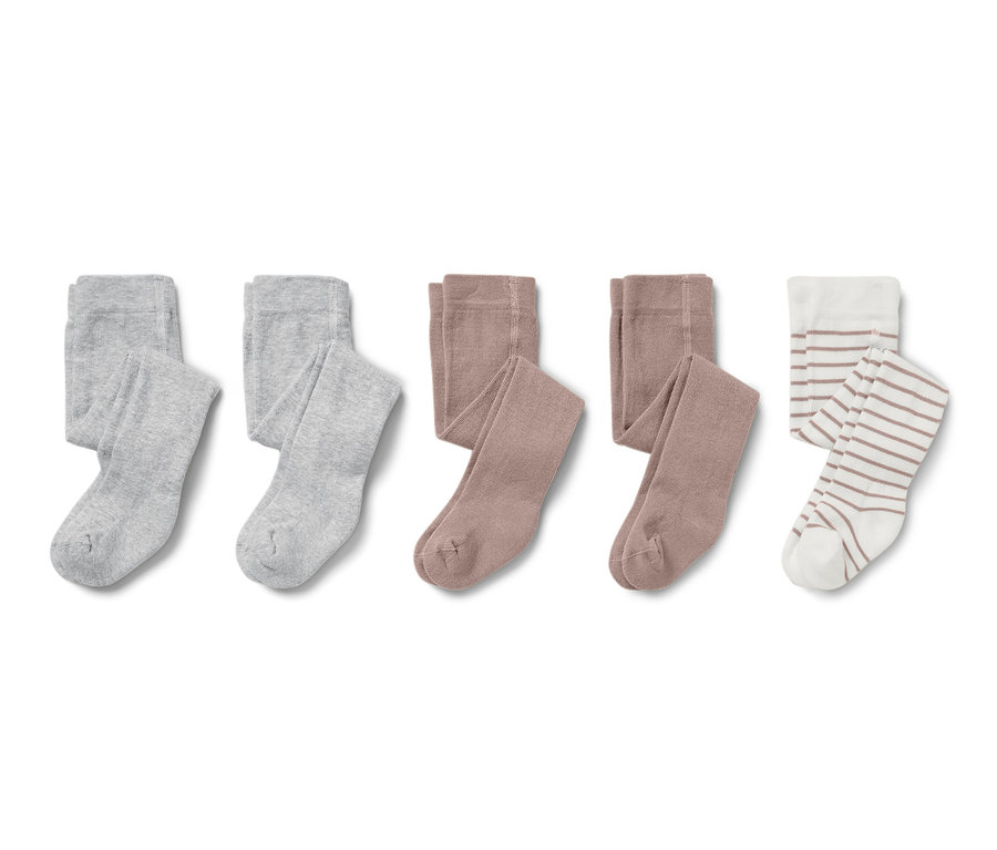 Dvoje dětské punčocháče a jedny pruhované.