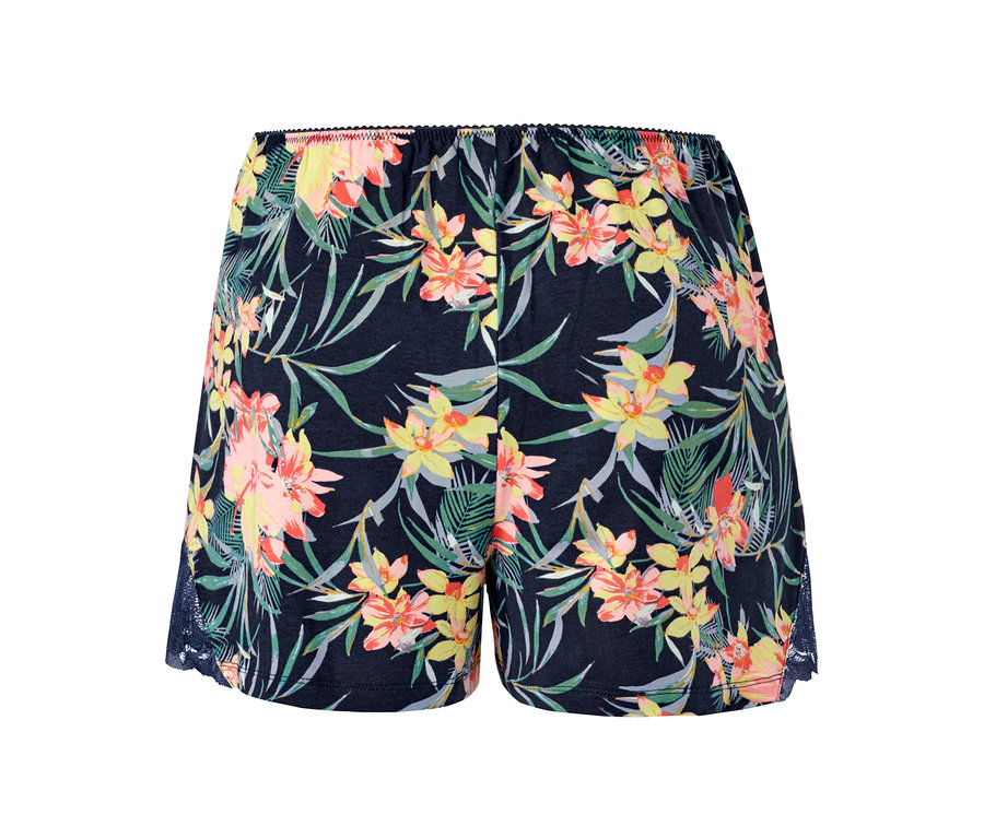 Šortky s tropickou potiskem.