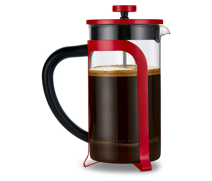 Konvička french press 800 ml, 6 šálků, červená