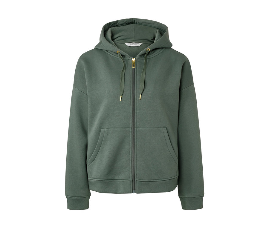 Zelená mikina Pohodlná mikina se zipem a kapucí.