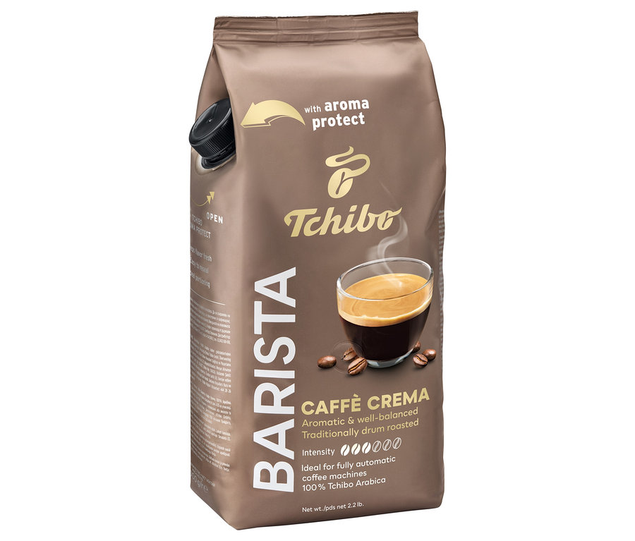 Balení zrnkové kávy BARISTA Caffè Crema – 1x 1 kg od společnosti Tchibo.