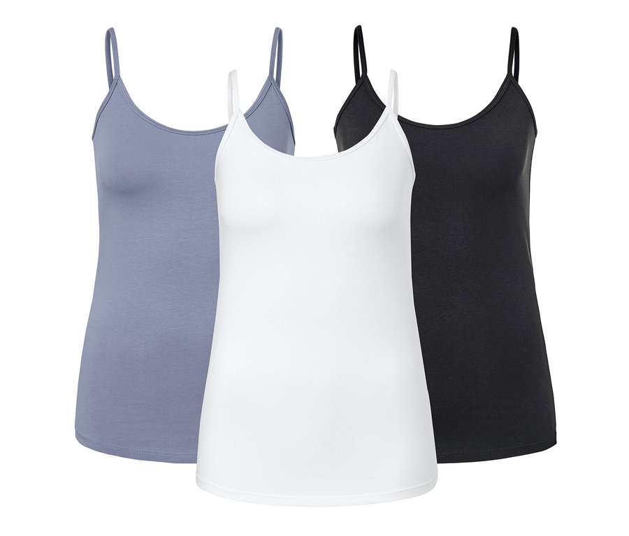 Tři tílka: světle fialové, bílé a černé. Košilky, 3 ks.