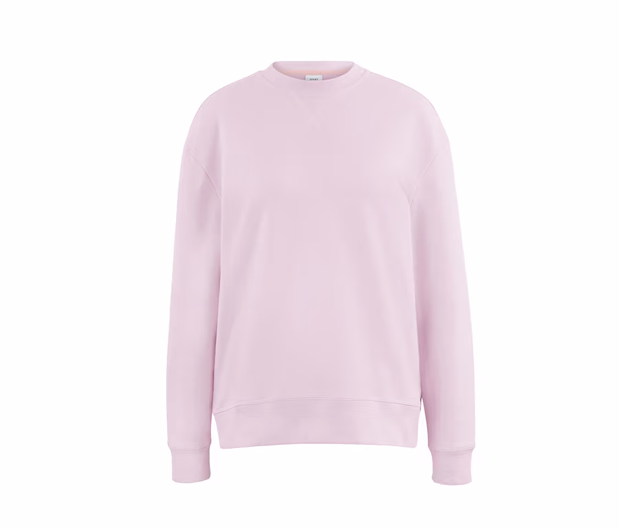 Světle růžová oversized mikina na jógu.