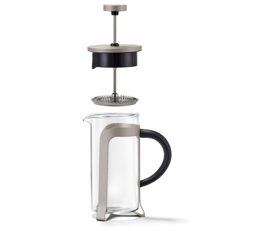 Rozložená konvička french press 300 ml, 2 šálky, šampaň barva.