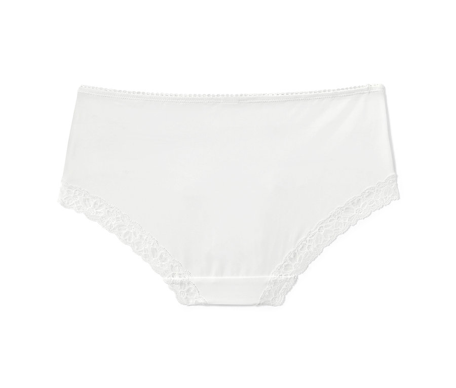 Bílé kalhotky s krajkou.