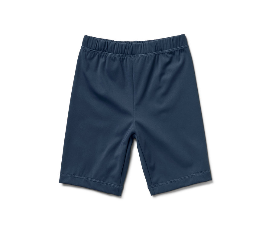 Tmavě modré dětské plavky s nohavičkou a UV ochranou faktorem 80.