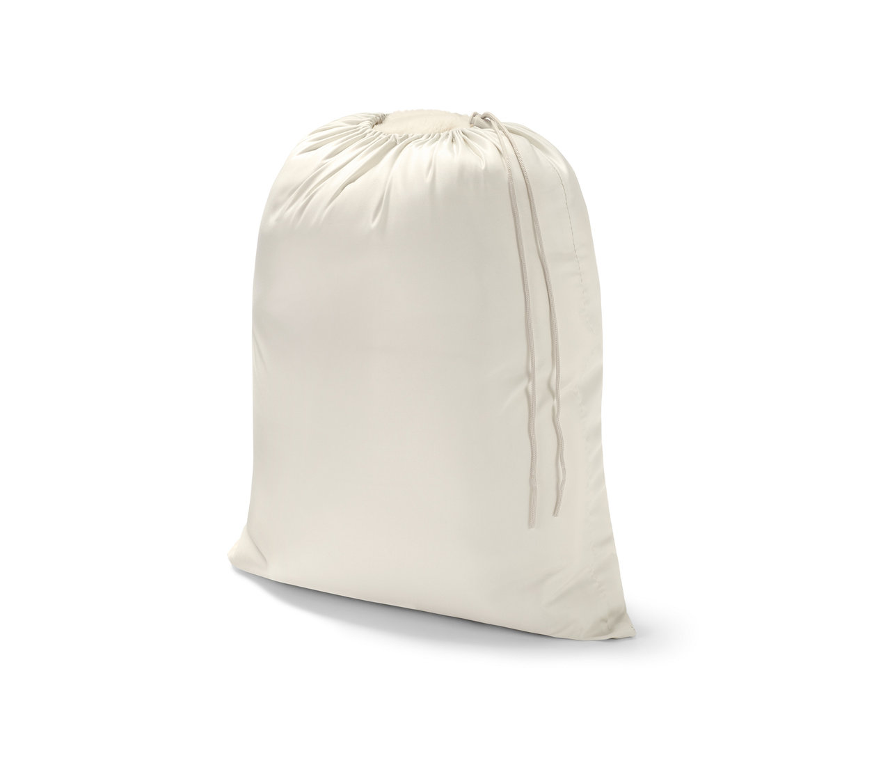 Krémové vyhřívané pončo na baterie stažené šňůrkou.