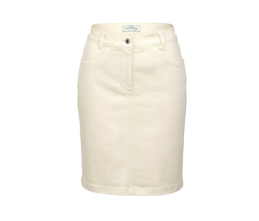 Krémová džínová sukně.