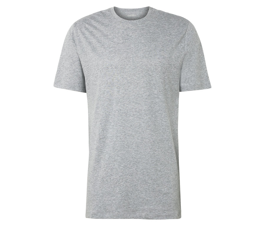 Šedé tričko s krátkým rukávem na bílém pozadí.