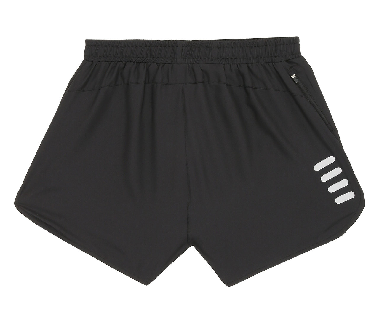 Detailní záběr na černé šortky FILA Damen-Funktionsshorts s bílými pruhy na straně.