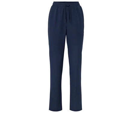 Tmavě modré softshellové kalhoty joggpant s elastickým pasem a šňůrkou.