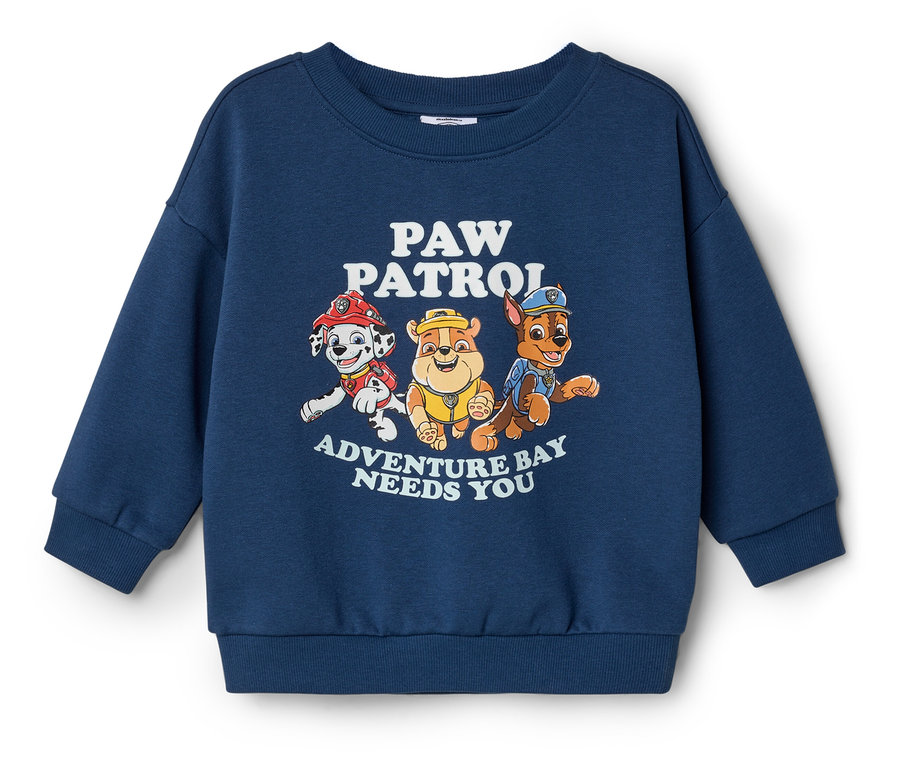 Modrý svetr s postavičkami Paw Patrol.
