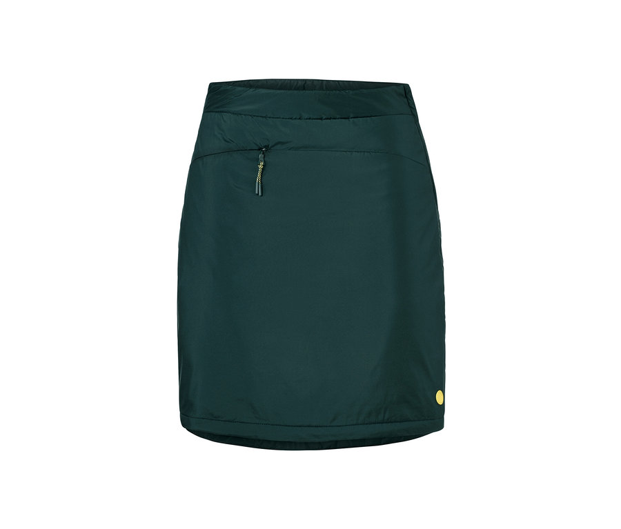 Tmavě zelená termosukně s kapsou na zip.