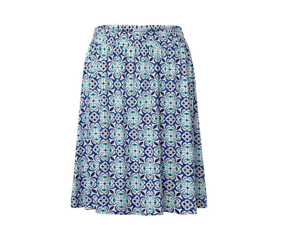 Dámská džerzejová sukně s celoplošným potiskem.