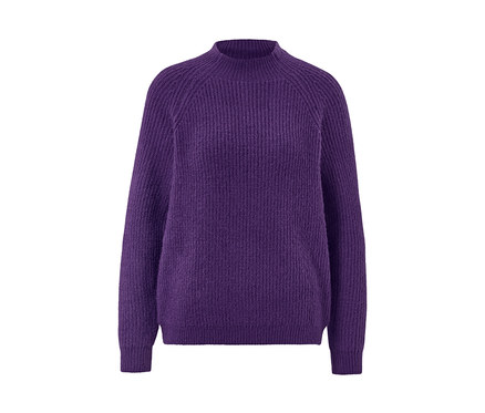 Svetr z hrubého úpletu se stojáčkem, fialová