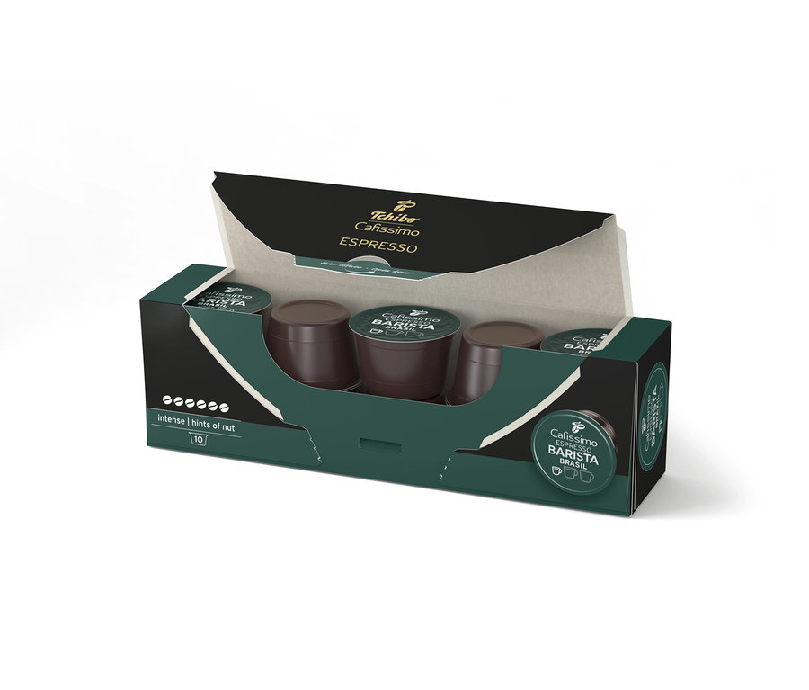 Balení kapslí Cafissimo Barista Espresso Brasil.