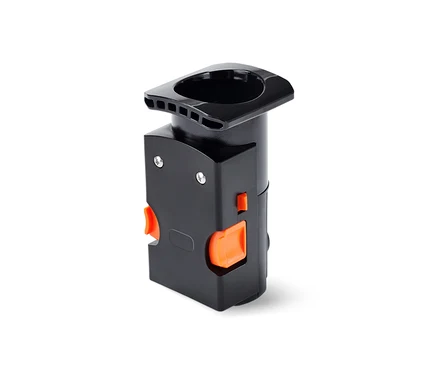 Černá spařovací jednotka pro plnoautomatické kávovary Tchibo s oranžovými detaily.