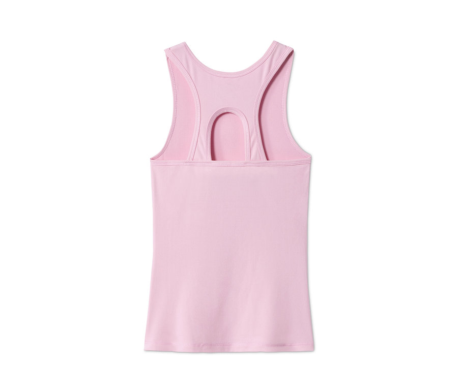 Růžový sportovní top z recyklovaného materiálu s vykrojenými zády.