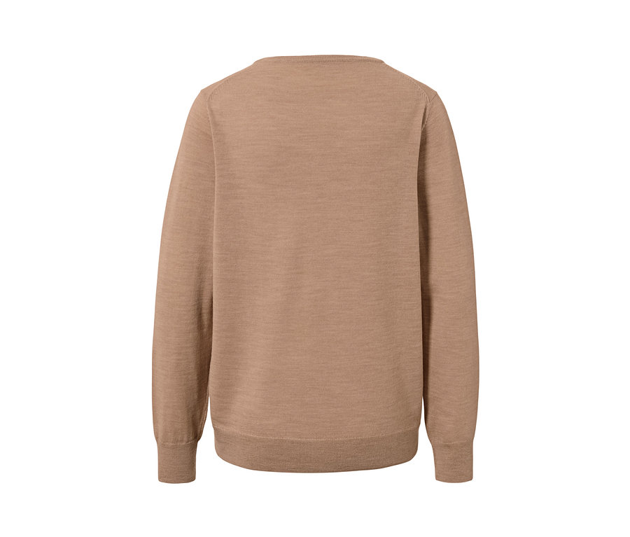 Béžový melírovaný svetr z vlny merino.