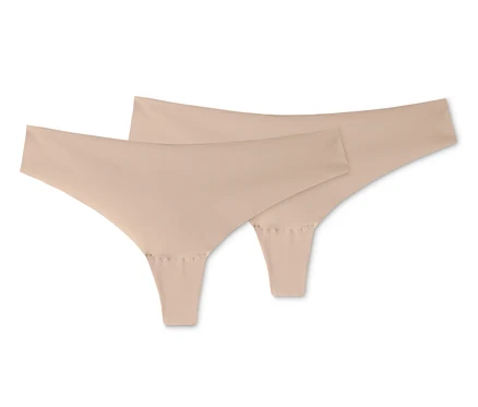 Dvoje béžové tanga »Magic Cut«.