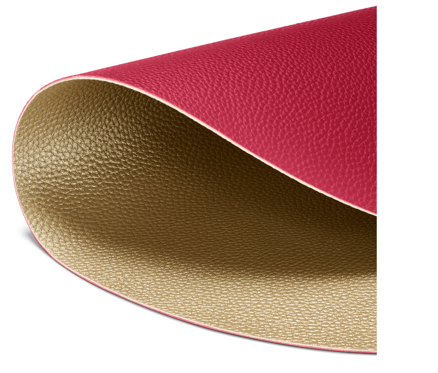 Detail oboustranného prostírání, 4 ks, s červenou a zlatou stranou.