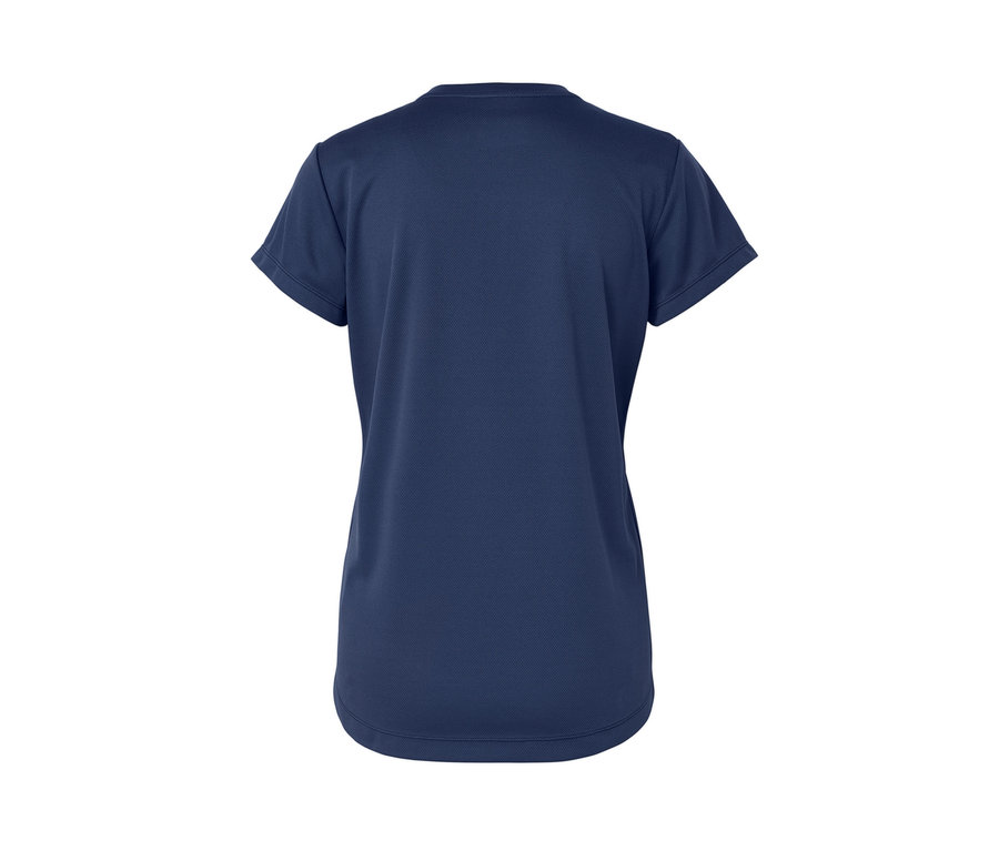 Tmavě modré sportovní tričko s polovičním zipem zezadu.