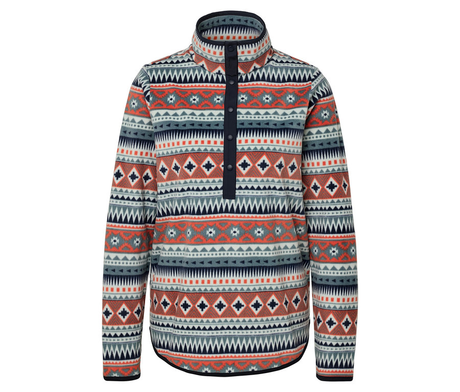 Vzorovaná fleecová mikina s knoflíky.