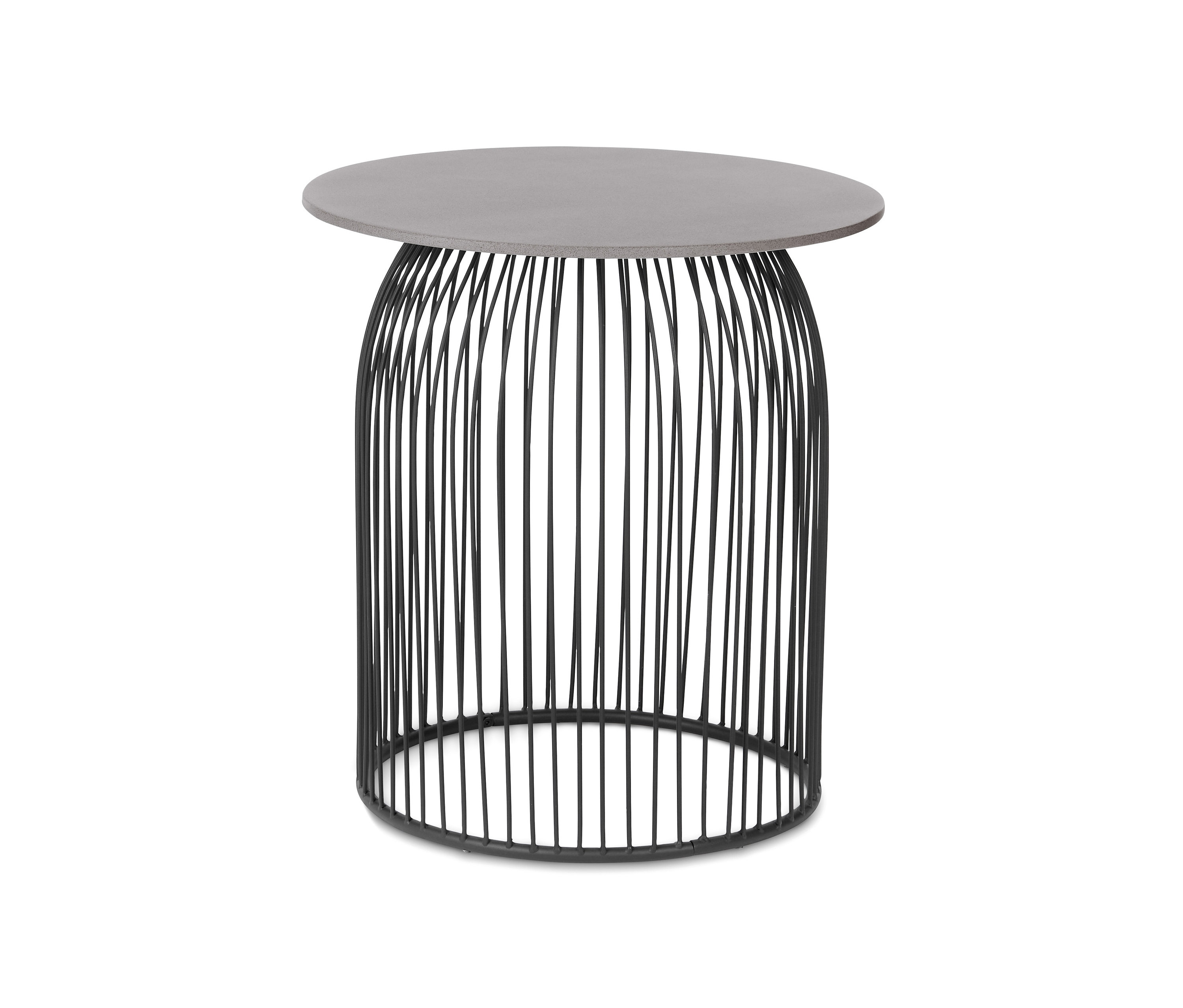 Kulatý zahradní stolek v betonovém vzhledu, 60 x 60 cm.