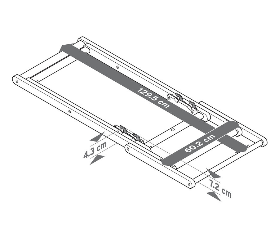 Rozměry sklápěcího lehátka.