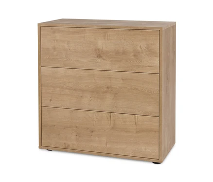 Regálový modul Flemming cca 75 x 75 cm se 3 zásuvkami v dekoru dubu.