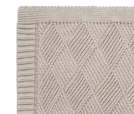 Hebká dětská deka, cca 90 x 90 cm, s texturou diamantového vzoru.