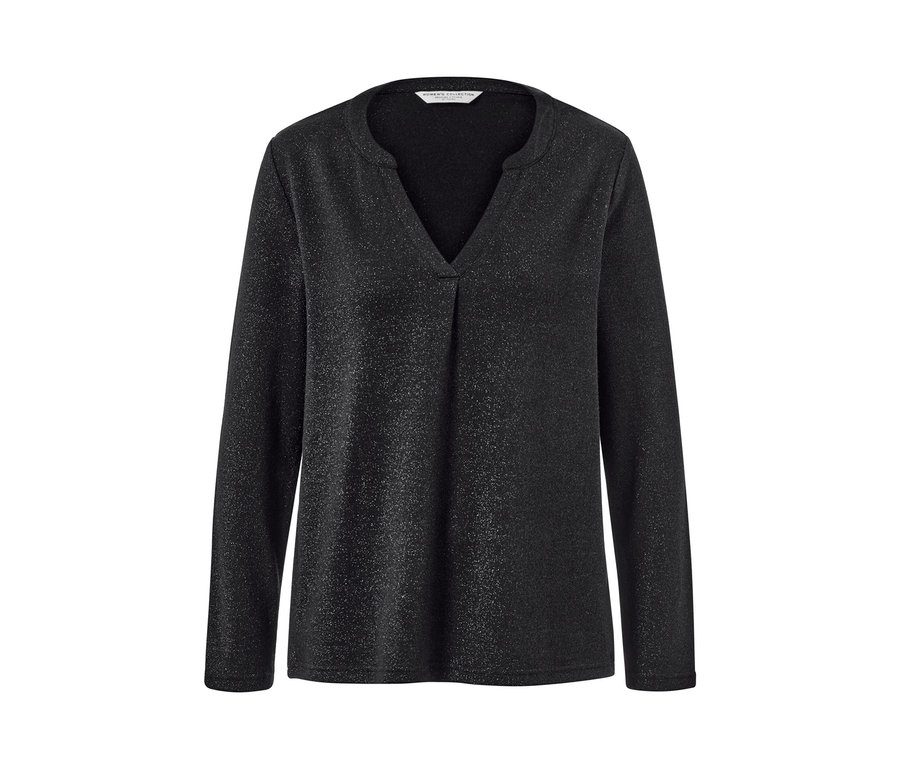 Černé halenkové triko se třpytivým efektem.