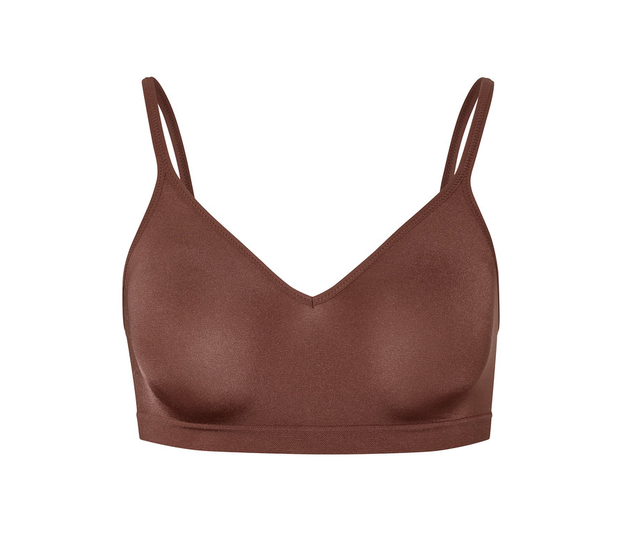 Kaštanová bezešvá měkká podprsenka.