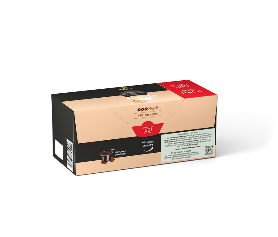 Balení Cafissimo Decaffeinato s 30 kapslemi.
