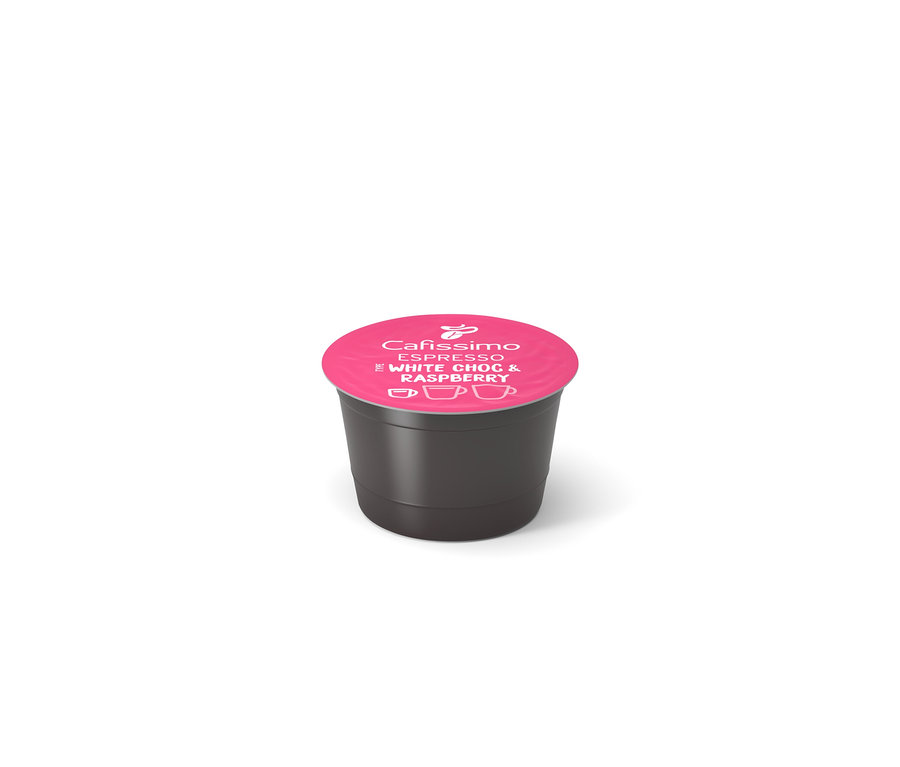 Kapsle Cafissimo Flavoured Espresso – White Choc & Raspberry.