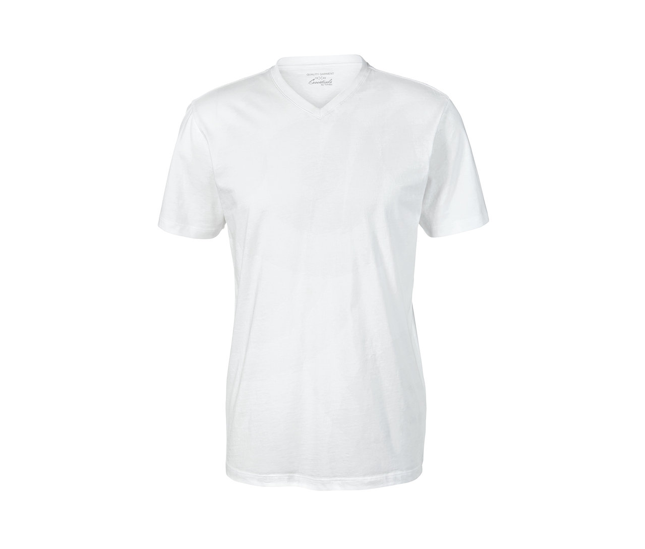 Bílé tričko s krátkým rukávem a výstřihem do V.