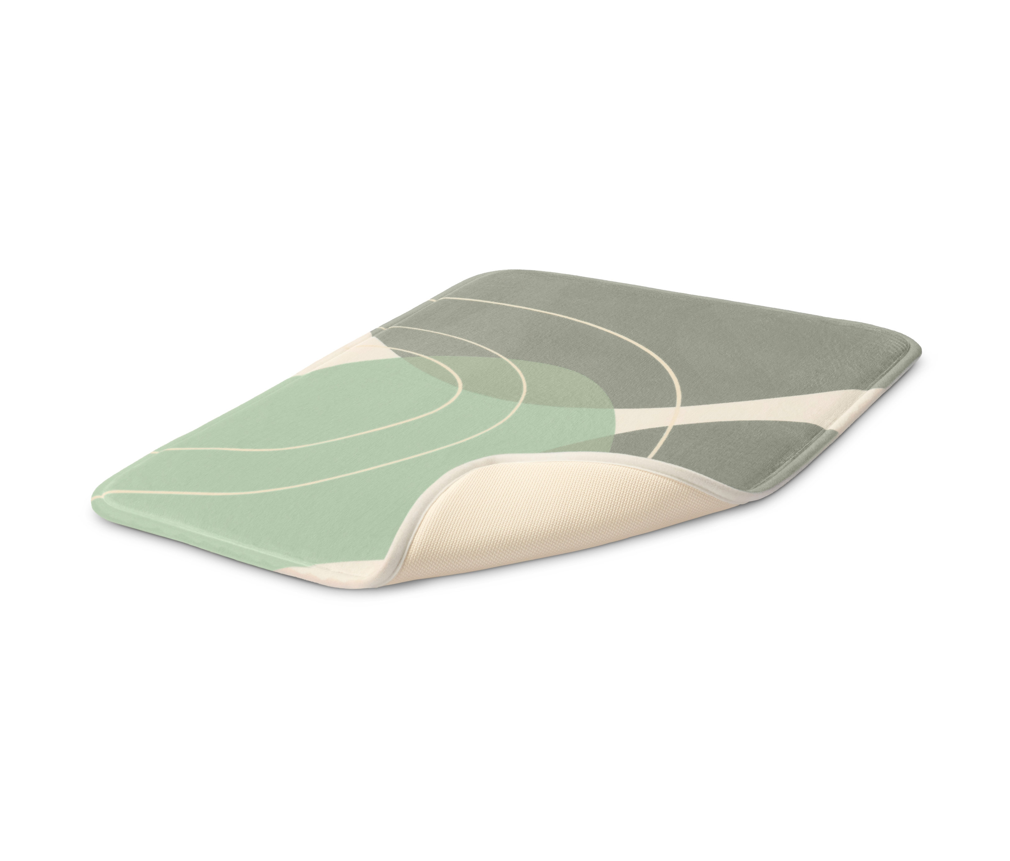 Zelená koupelnová předložka Komfortní předložka do koupelny s abstraktním designem.