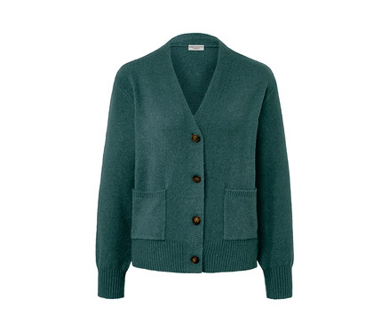 Pletený svetr s vlnou, tmavě zelená