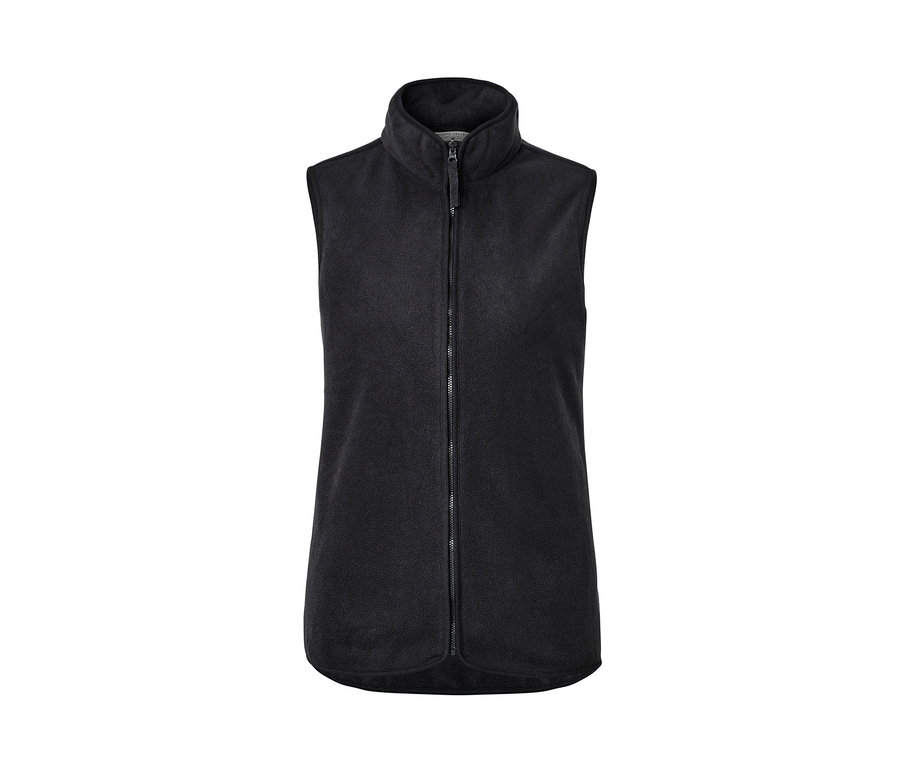 Černá fleecová vesta se zipem.