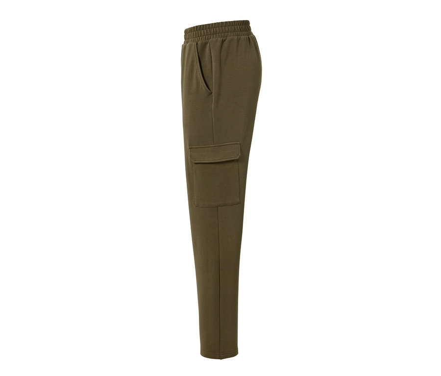 Khaki joggpant kalhoty s cargo kapsami.
