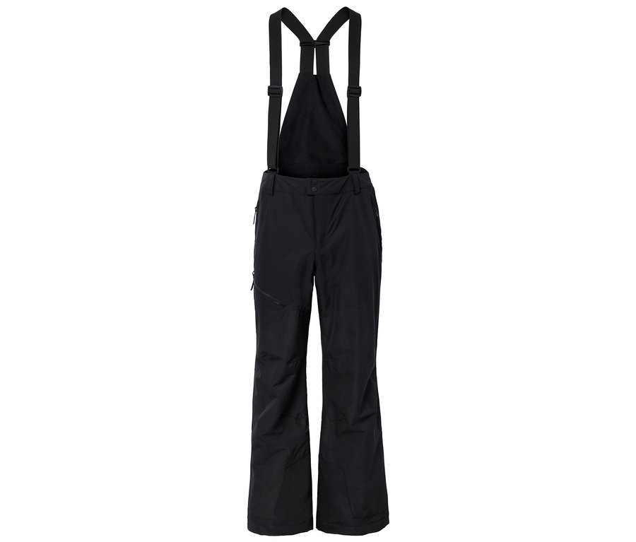 Černé lyžařské kalhoty s laclem.