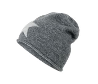 Čepice beanie z jemného úpletu se třpytivou hvězdou