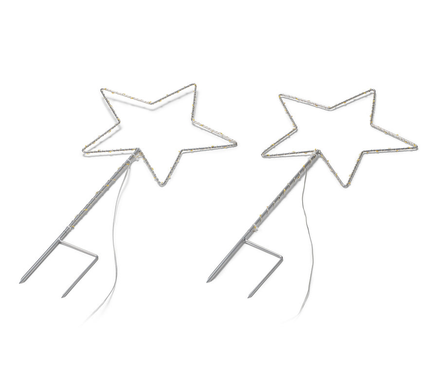 Dva velké LED bodce do země ve tvaru hvězdy.