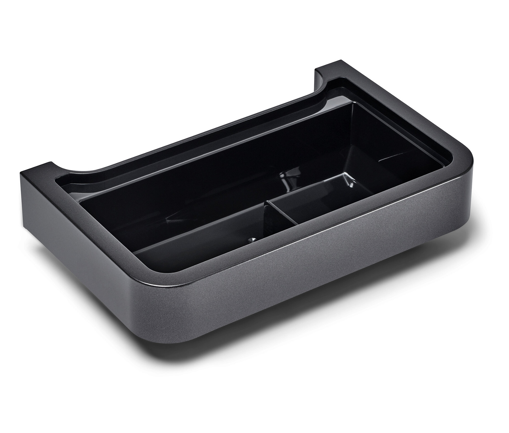 Detail odkapávací misky v antracitové barvě pro plnoautomatické kávovary Tchibo.