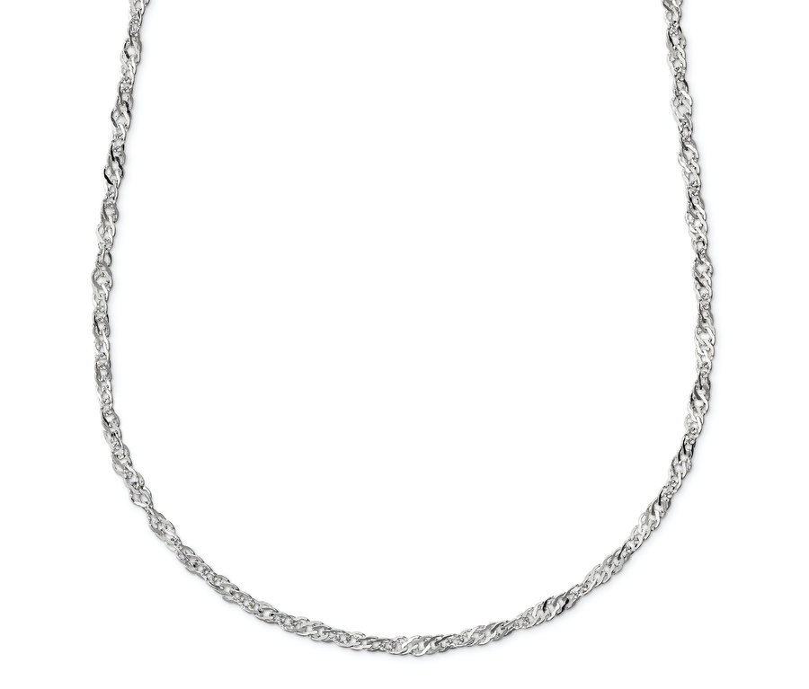 Detail stříbrného řetízku 925 Singapur.