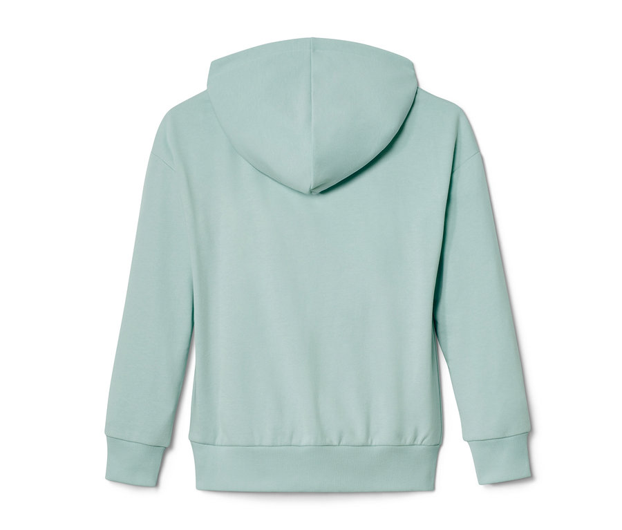 Zadní strana dětské mikiny s kapucí.