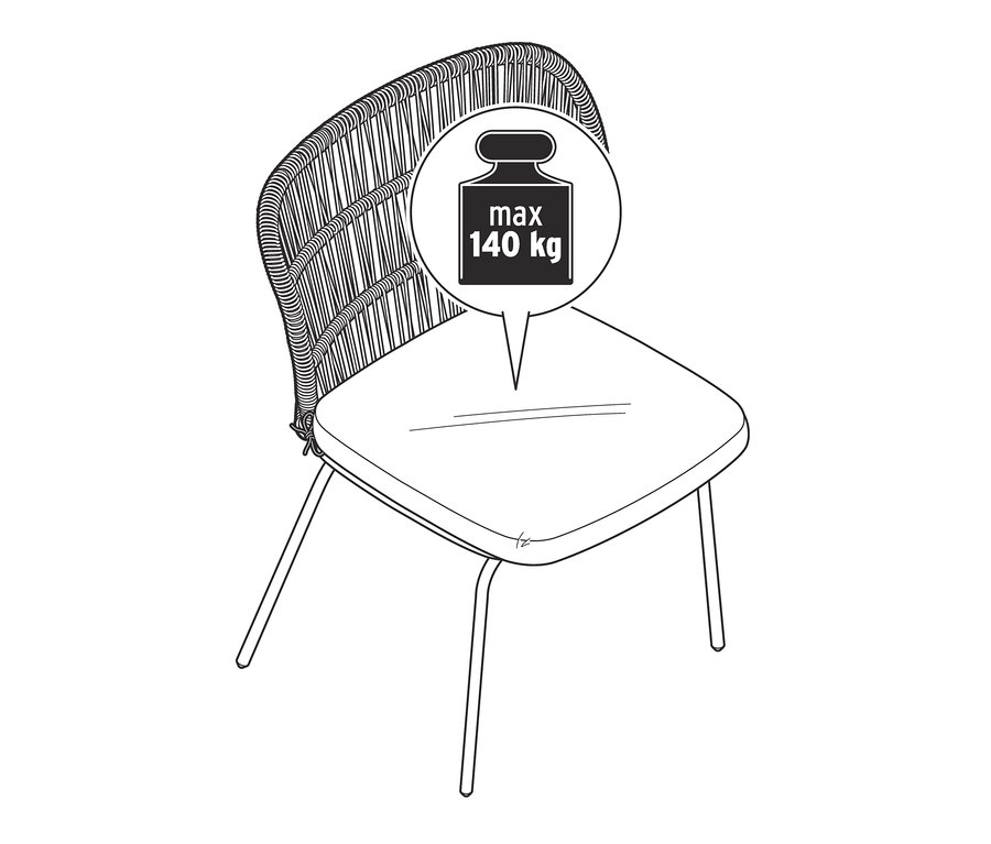 Ilustrace židle s textilním výpletem.