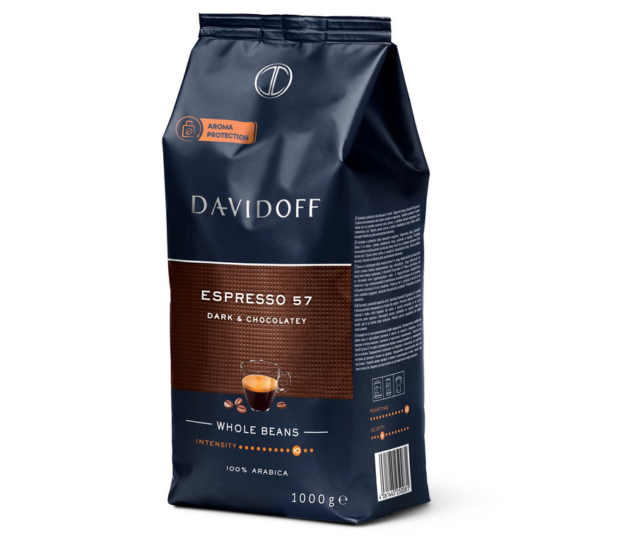Balení DAVIDOFF CAFÉ Espresso 57 - 1x 1000 g celá zrna.